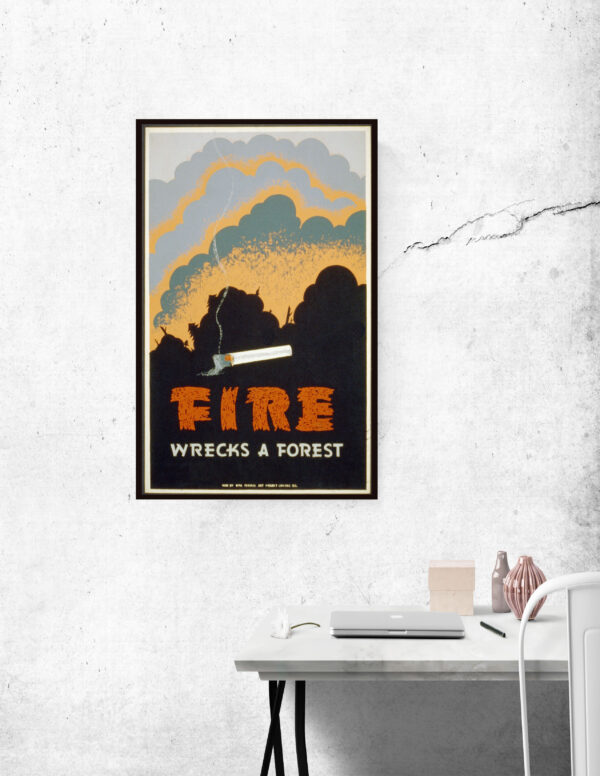 WPA poster showing how fire can destroy a forest